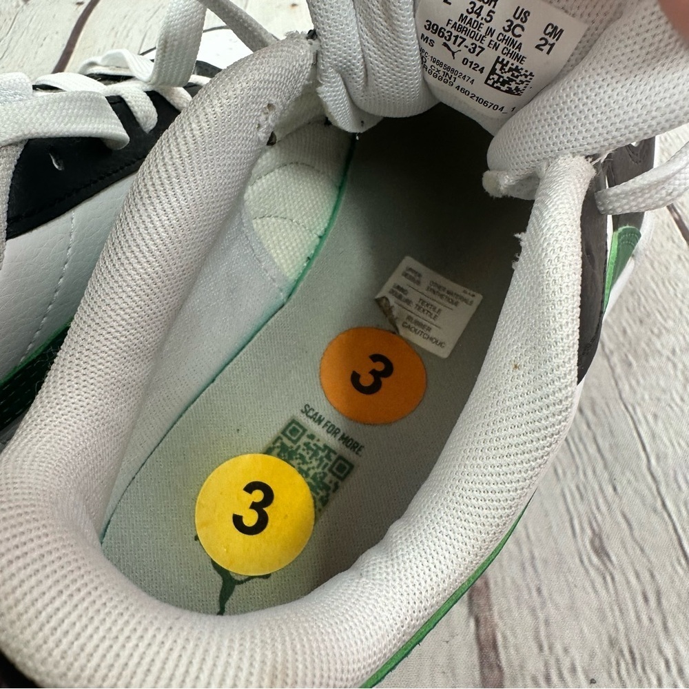 puma carter Kids' 3C Black Green Sneakers urban streetwear activewear - Picture 7 of 7